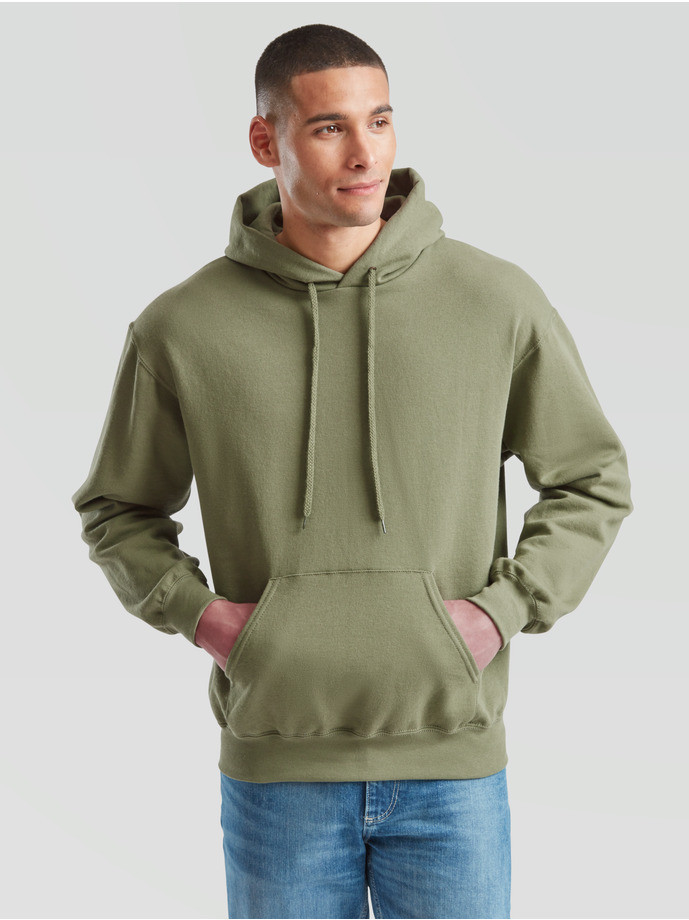 The Signature Hoodie: Kvalitná Unisex pánska Mikina s Kapucňou olivová | Fruitshop