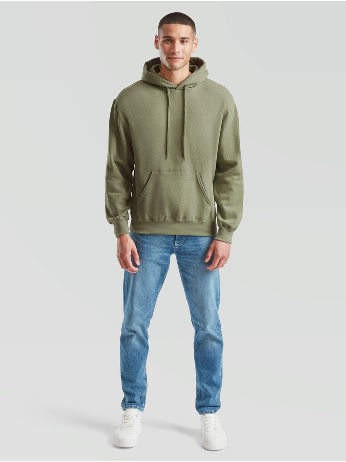 The Signature Hoodie: Kvalitná Unisex pánska Mikina s Kapucňou olivová | Fruitshop