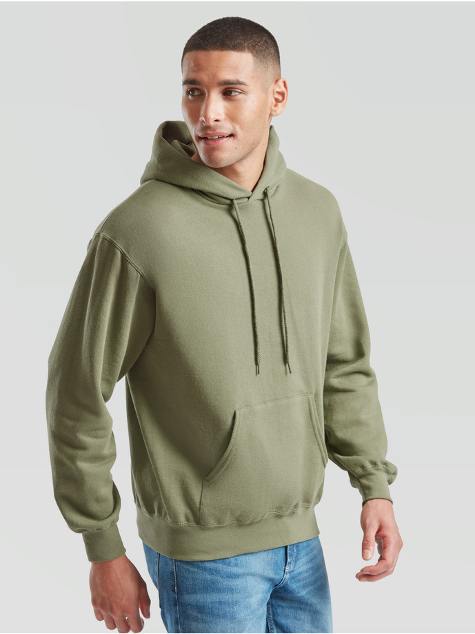 The Signature Hoodie: Kvalitná Unisex pánska Mikina s Kapucňou olivová | Fruitshop