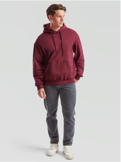 The Signature Hoodie: Kvalitná Unisex pánska Mikina s Kapucňou Bez potlače vínová | Fruitshop