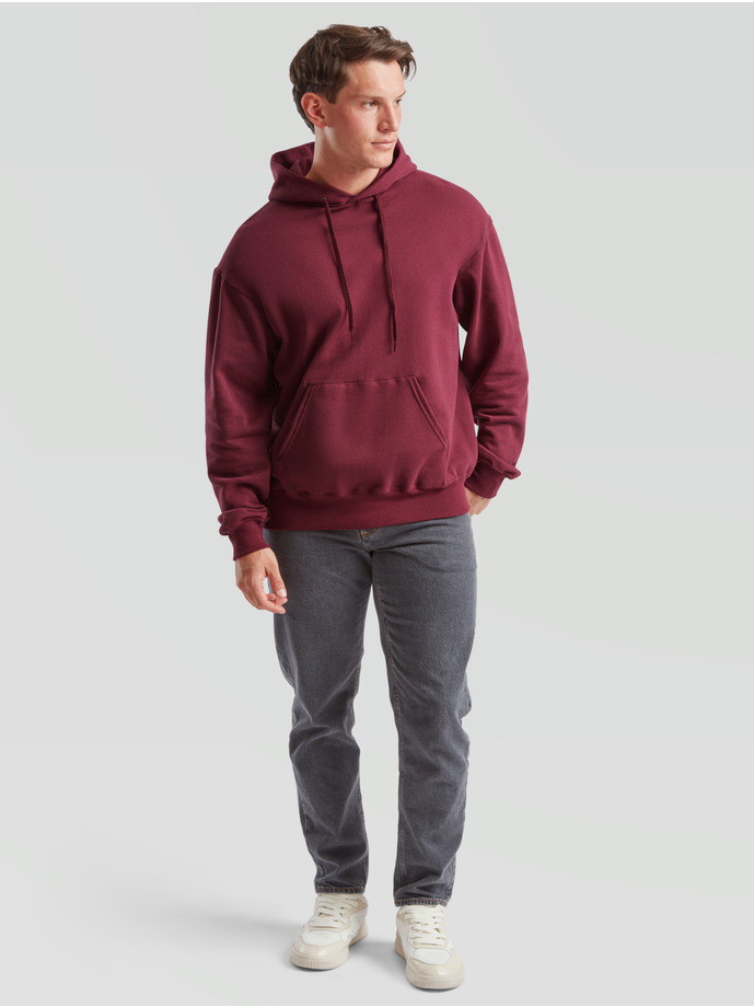 The Signature Hoodie: Kvalitná Unisex pánska Mikina s Kapucňou Bez potlače vínová | Fruitshop