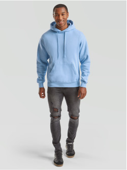 The Signature Hoodie: Kvalitná Unisex pánska Mikina s Kapucňou Bez potlače Bledomodrá | Fruitshop