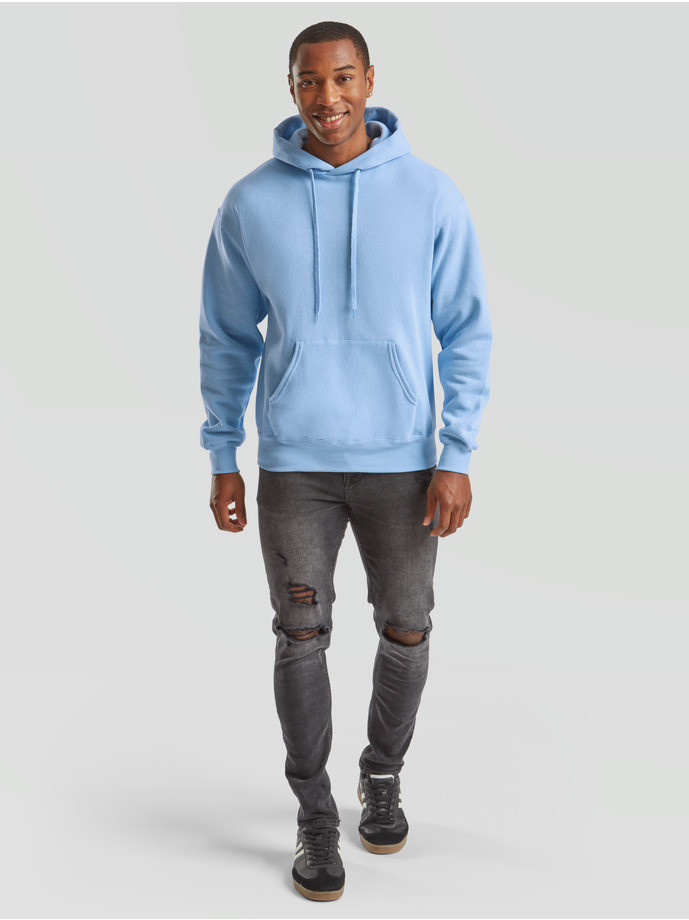 The Signature Hoodie: Kvalitná Unisex pánska Mikina s Kapucňou Bez potlače Bledomodrá | Fruitshop