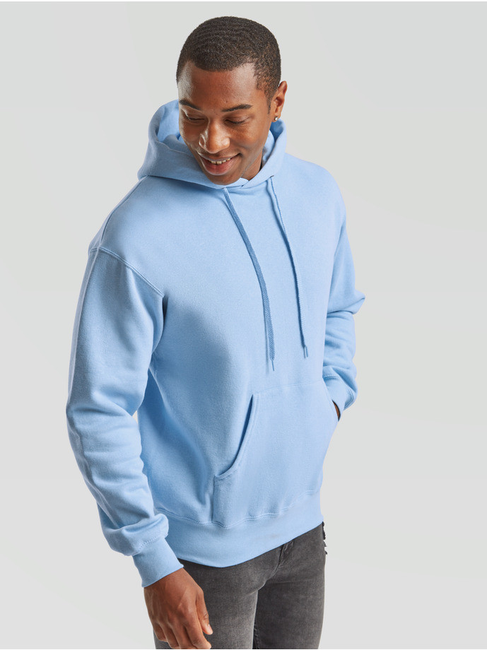 The Signature Hoodie: Kvalitná Unisex pánska Mikina s Kapucňou Bez potlače Bledomodrá | Fruitshop