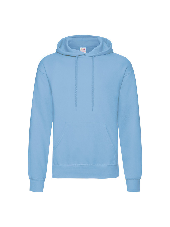 The Signature Hoodie: Kvalitná Unisex pánska Mikina s Kapucňou Bez potlače Bledomodrá | Fruitshop