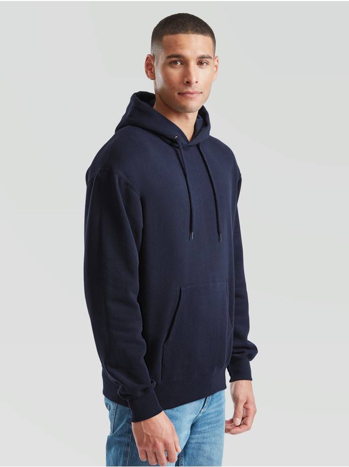 The Signature Hoodie: Kvalitná Unisex pánska Mikina s Kapucňou Bez potlače Tmavomodrá | Fruitshop