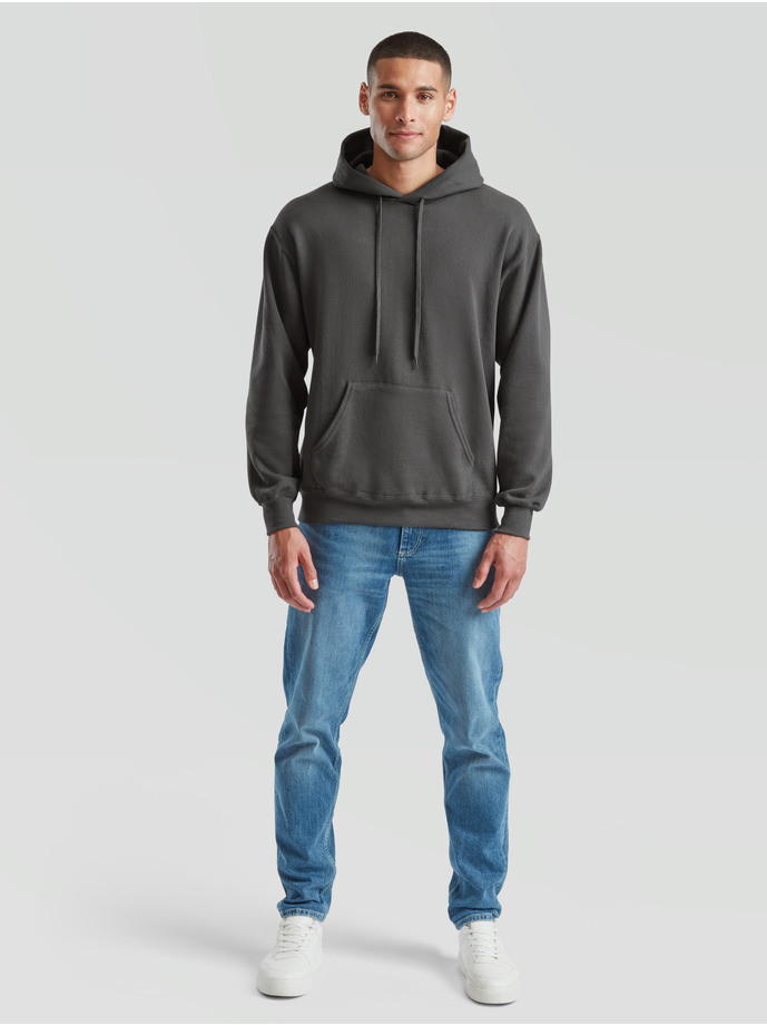 The Signature Hoodie: Kvalitná Unisex pánska Mikina s Kapucňou Bez potlače Šedá | Fruitshop