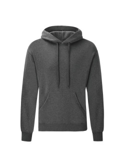 Kvalitná Unisex pánska Mikina s Kapucňou Bez potlače tmavý melír Fruit of the Loom | Fruitshop