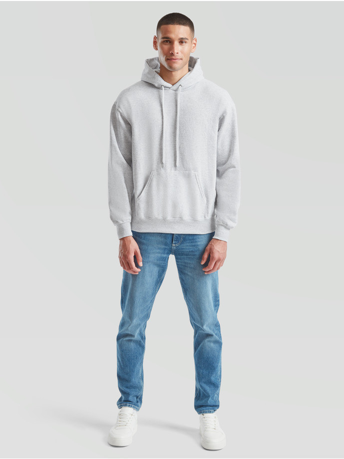 Kvalitná Unisex pánska Mikina s Kapucňou Bez potlače šedý melír Fruit of the Loom | Fruitshop