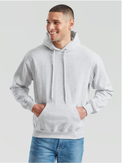 Kvalitná Unisex pánska Mikina s Kapucňou Bez potlače šedý melír Fruit of the Loom | Fruitshop