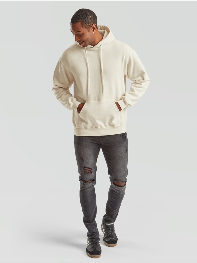 Kvalitná Unisex pánska Mikina s Kapucňou Bez potlače natural prírodná Fruit of the Loom | Fruitshop