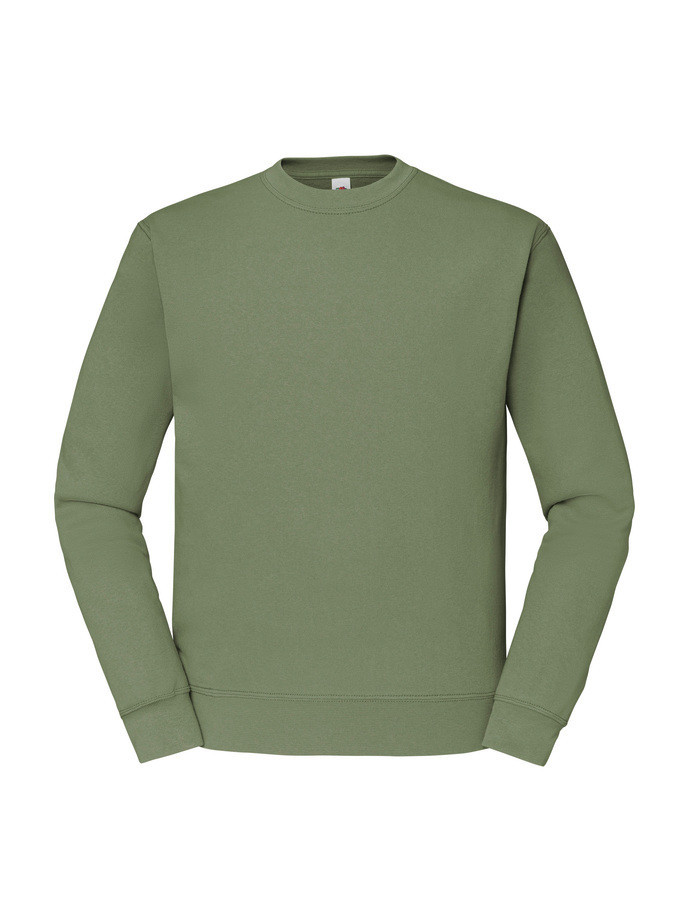 Kvalitná Unisex pánska Mikina Bez kapucne Olivová 280g | Fruitshop