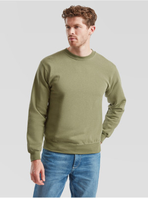 Kvalitná Unisex pánska Mikina Bez kapucne Olivová 280g | Fruitshop