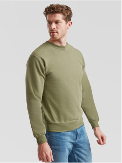 Kvalitná Unisex pánska Mikina Bez kapucne Olivová 280g | Fruitshop