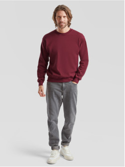 Kvalitná Unisex pánska Mikina Bez kapucne Vínová 280g | Fruitshop