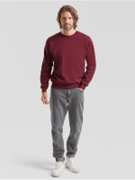 Kvalitná Unisex pánska Mikina Bez kapucne Vínová 280g | Fruitshop