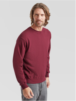 Kvalitná Unisex pánska Mikina Bez kapucne Vínová 280g | Fruitshop