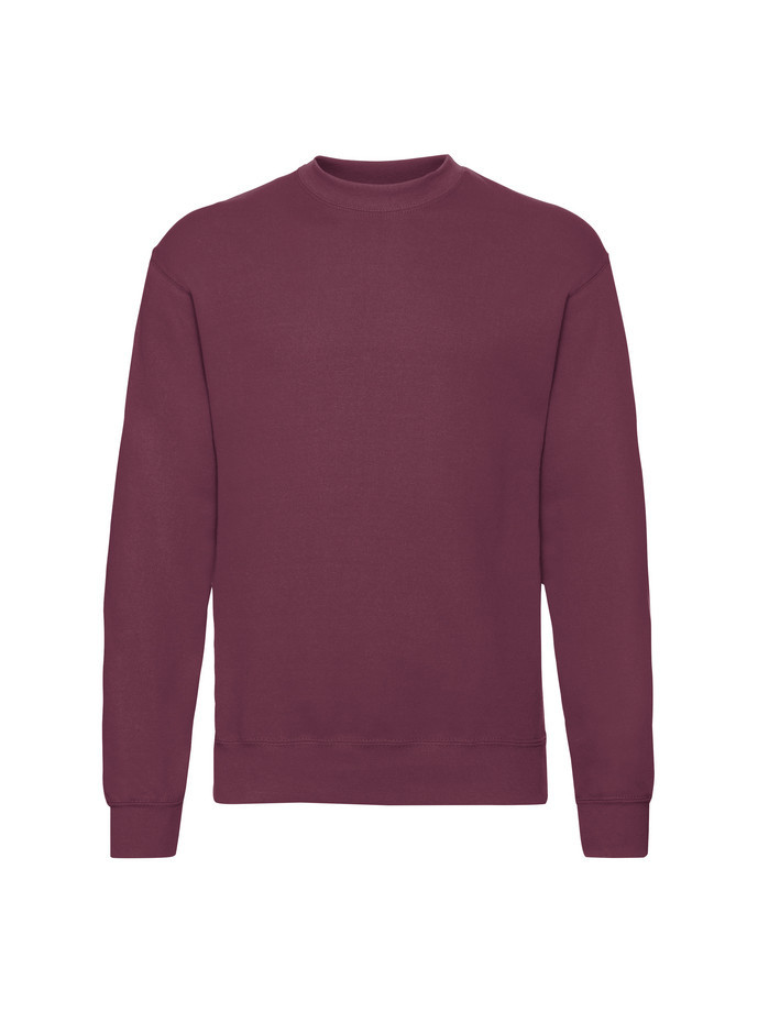 Kvalitná Unisex pánska Mikina Bez kapucne Vínová 280g | Fruitshop