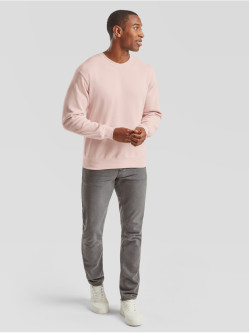 Kvalitná Unisex pánska Mikina Bez kapucne Bledoružová 280g | Fruitshop