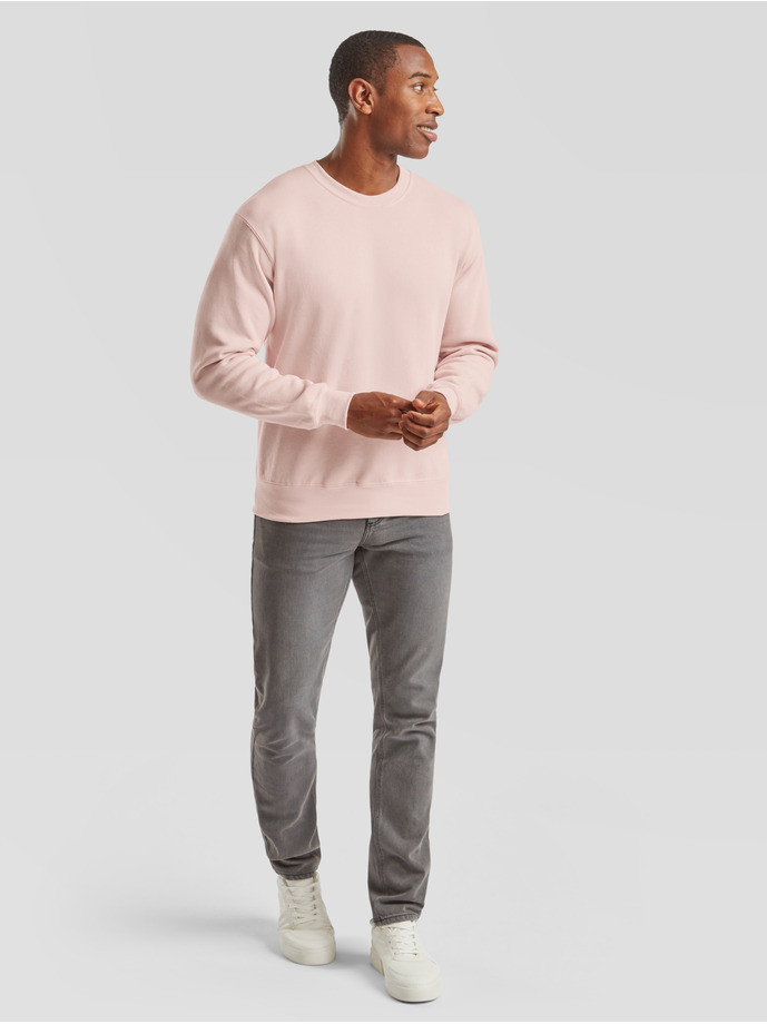 Kvalitná Unisex pánska Mikina Bez kapucne Bledoružová 280g | Fruitshop