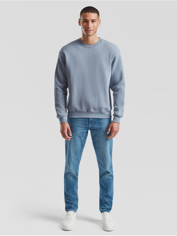 Kvalitná Unisex pánska Mikina Bez kapucne Minerálna modrá 280g | Fruitshop