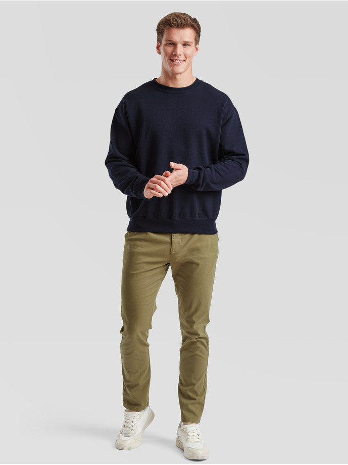 Kvalitná Unisex pánska Mikina Bez kapucne Tmavomodrá 280g | Fruitshop