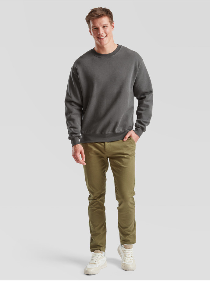 Kvalitná Unisex pánska Mikina Bez kapucne Tmavošedá 280g | Fruitshop