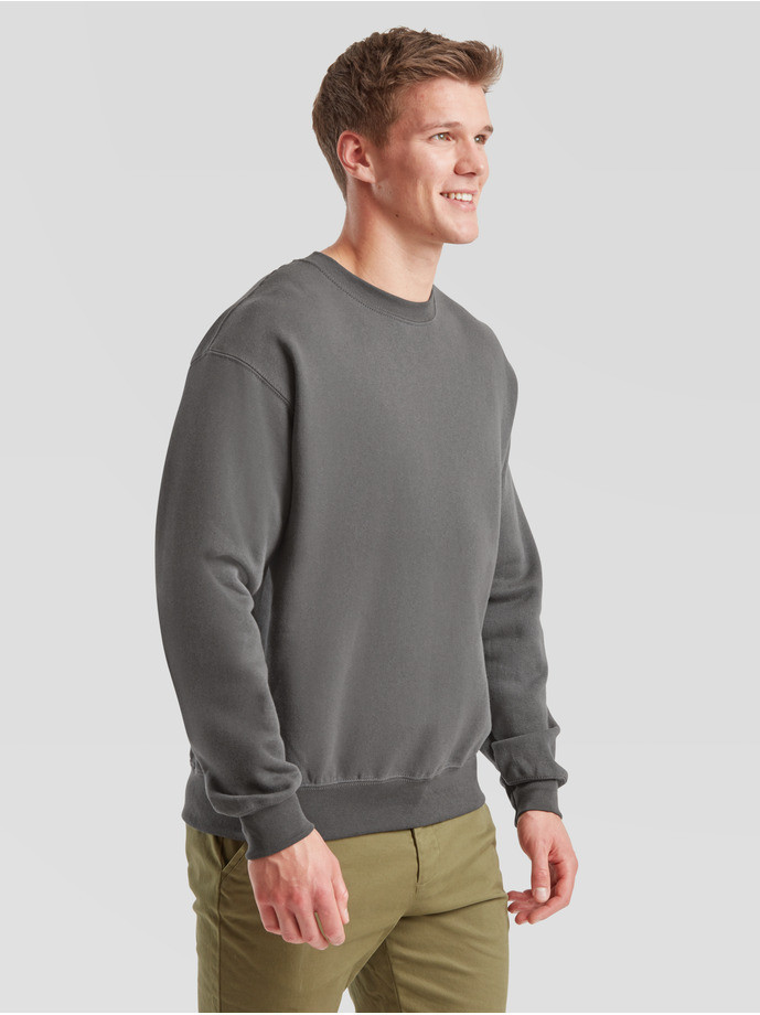 Kvalitná Unisex pánska Mikina Bez kapucne Tmavošedá 280g | Fruitshop