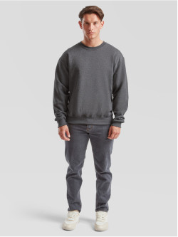 Kvalitná Unisex pánska Mikina Bez kapucne Tmavŷ melír 280g | Fruitshop