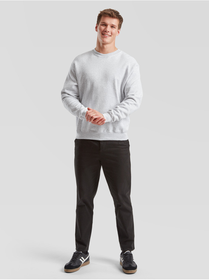 Kvalitná Unisex pánska Mikina Bez kapucne Bledý melír 280g | Fruitshop