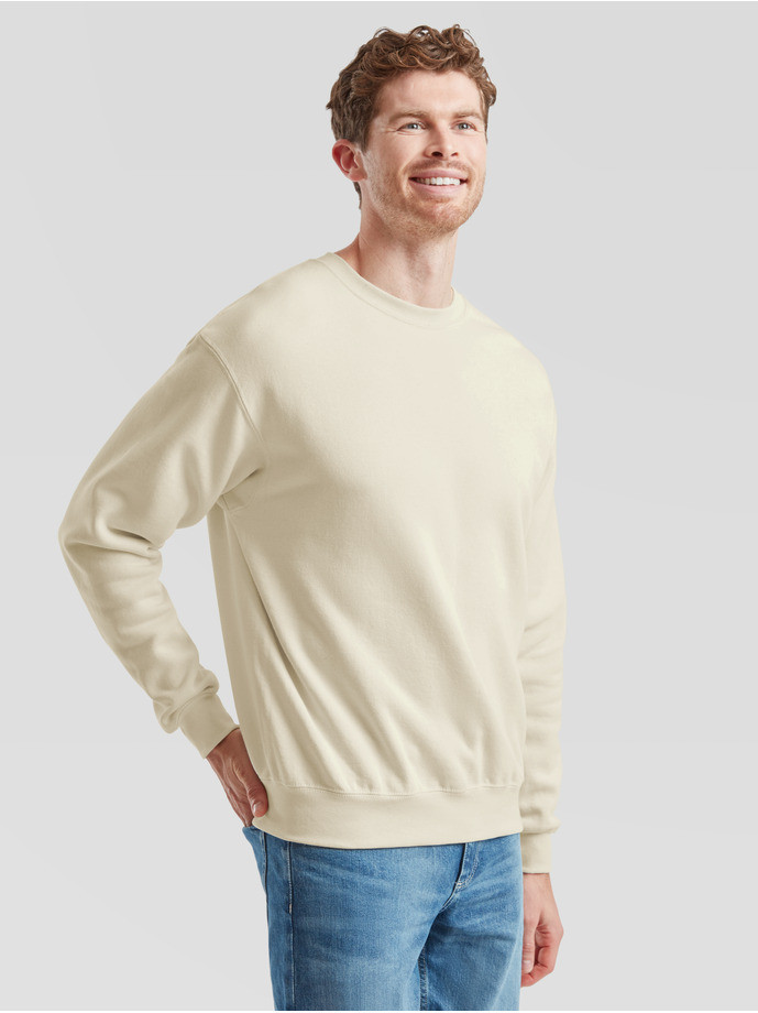 Kvalitná Unisex pánska Mikina Bez kapucne Natural prírodná 280g | Fruitshop