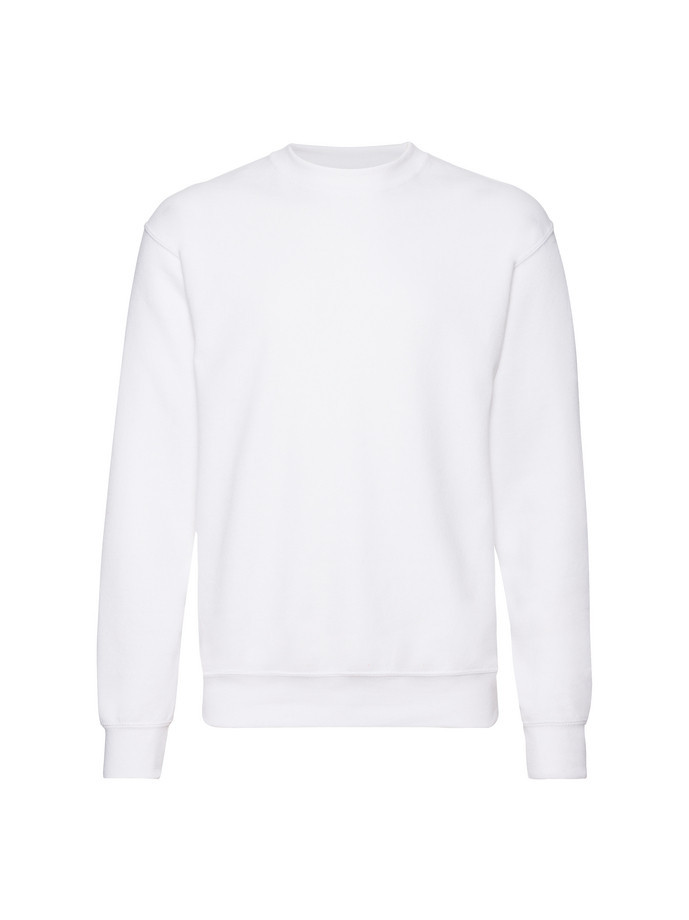 Kvalitná Unisex pánska Mikina Bez kapucne Biela Fruit of the Loom 280g | Fruitshop