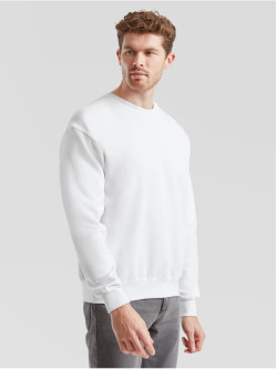 Kvalitná Unisex pánska Mikina Bez kapucne Biela Fruit of the Loom 280g | Fruitshop