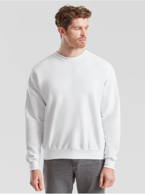 Kvalitná Unisex pánska Mikina Bez kapucne Biela Fruit of the Loom 280g | Fruitshop