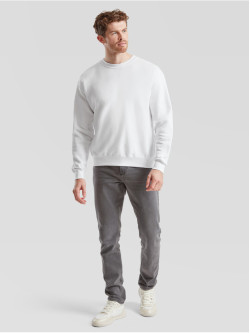 Kvalitná Unisex pánska Mikina Bez kapucne Biela Fruit of the Loom 280g | Fruitshop