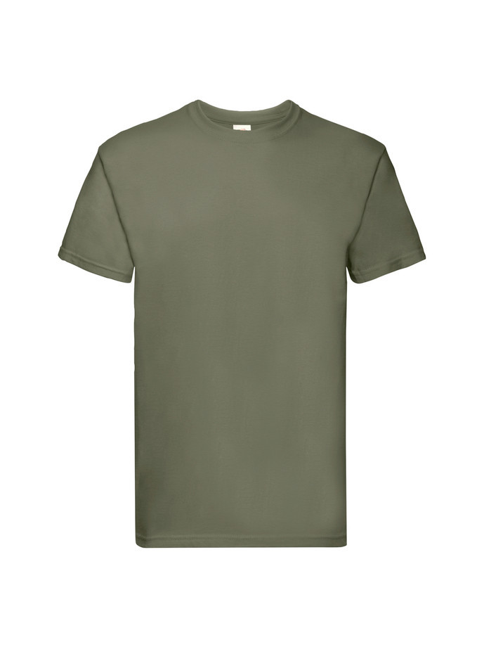 Pánske Unisex pevné  bavlnené Tričko Bez potlače Fruit of the Loom Olivové 205g | Fruitshop