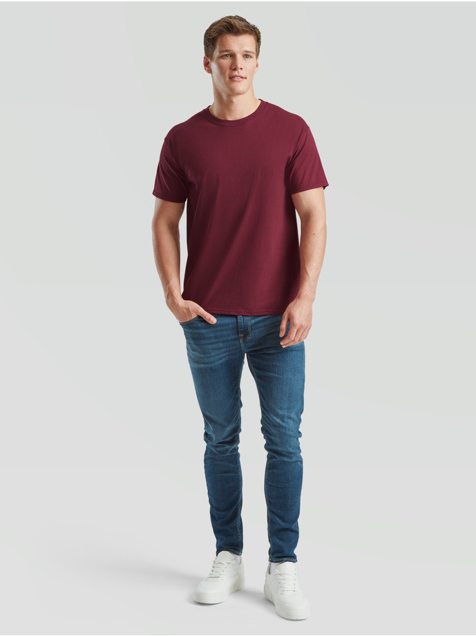 Prémiové Unisex pánske bavlnené Tričko Bez potlače Vínová farba 195g | Fruitshop