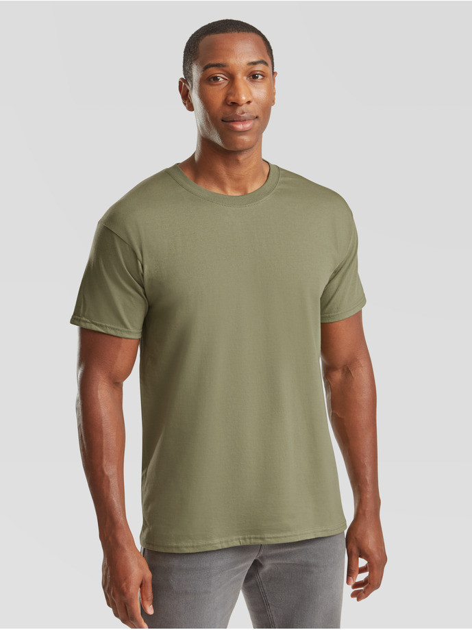 Prémiové Unisex pánske bavlnené Tričko Bez potlače Olivové 195g | Fruitshop