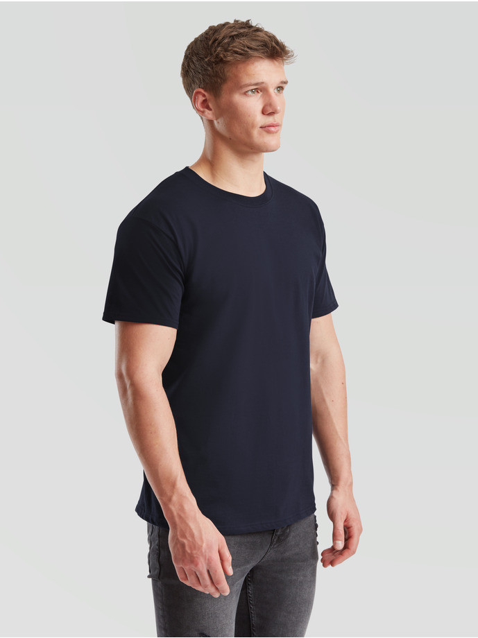 Unisex jemné pánske bavlnené Tričko Bez potlače čierne 195g | Fruitshop