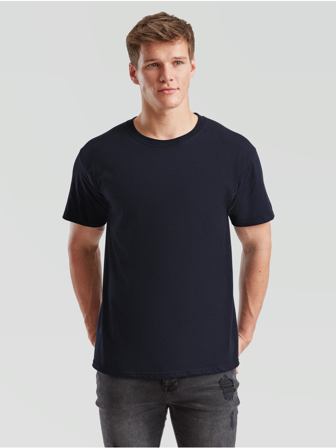 Unisex jemné pánske bavlnené Tričko Bez potlače čierne 195g | Fruitshop