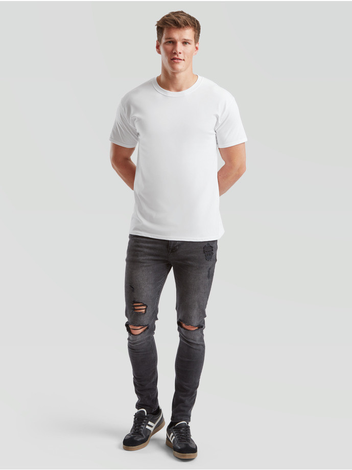 Unisex jemné pánske bavlnené Tričko Bez potlače Biele 195g | Fruitshop