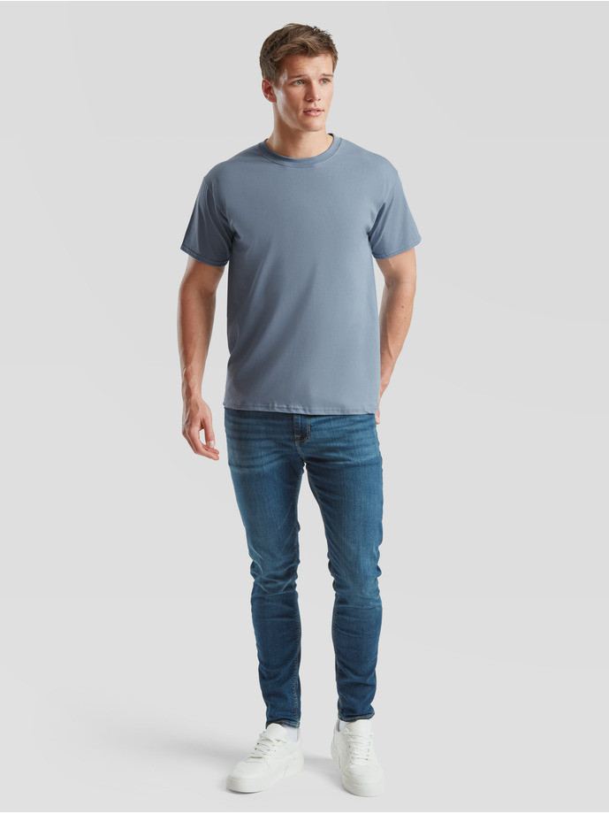 Prémiové Unisex pánske bavlnené Tričko Bez potlače Minerálna modrá 195g | Fruitshop