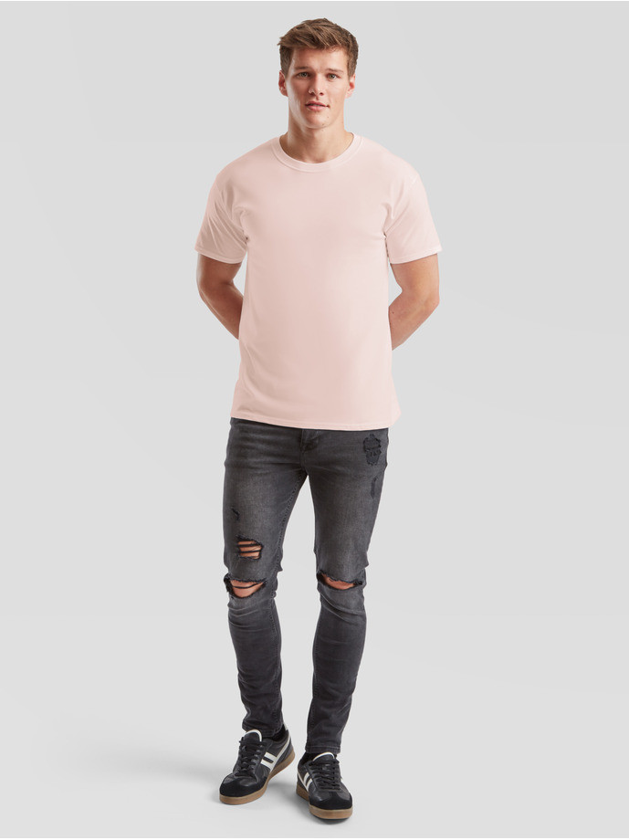 Prémiové Unisex pánske bavlnené Tričko Bez potlače Bledoružové 195g | Fruitshop