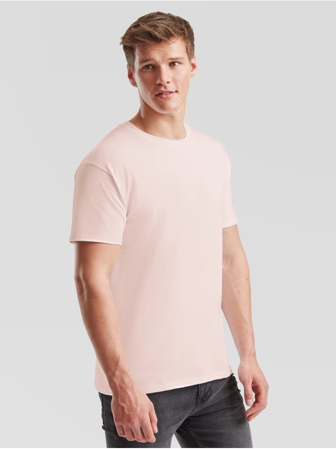 Prémiové Unisex pánske bavlnené Tričko Bez potlače Bledoružové 195g | Fruitshop