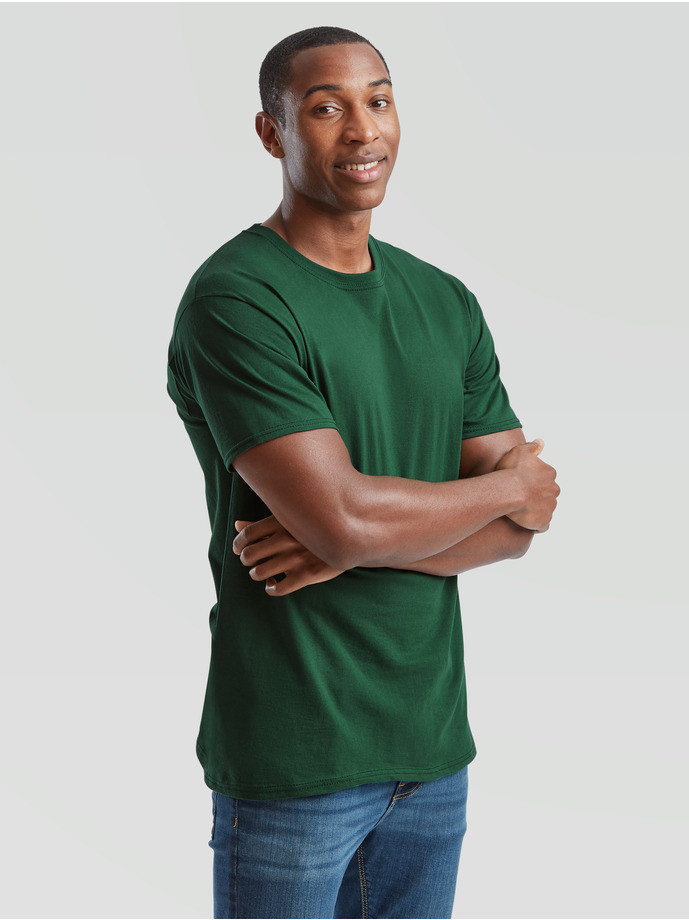 Pánske bavlnené tričko bez potlače zelené The Essential Tee: Kvalitné Unisex Tričko 165g | Fruitshop