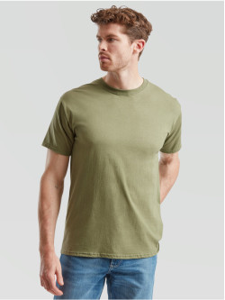 Pánske bavlnené tričko olivové bez potlače The Essential Tee: Kvalitné Unisex Tričko 165g | Fruitshop