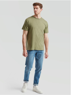 Pánske bavlnené tričko olivové bez potlače The Essential Tee: Kvalitné Unisex Tričko 165g | Fruitshop