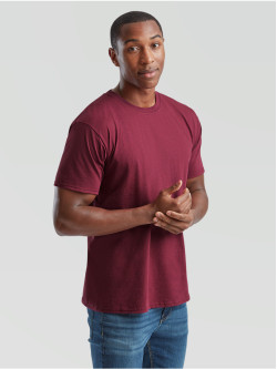 Pánske bavlnené tričko farba vínová bez potlače The Essential Tee: Kvalitné Unisex Tričko 165g | Fruitshop