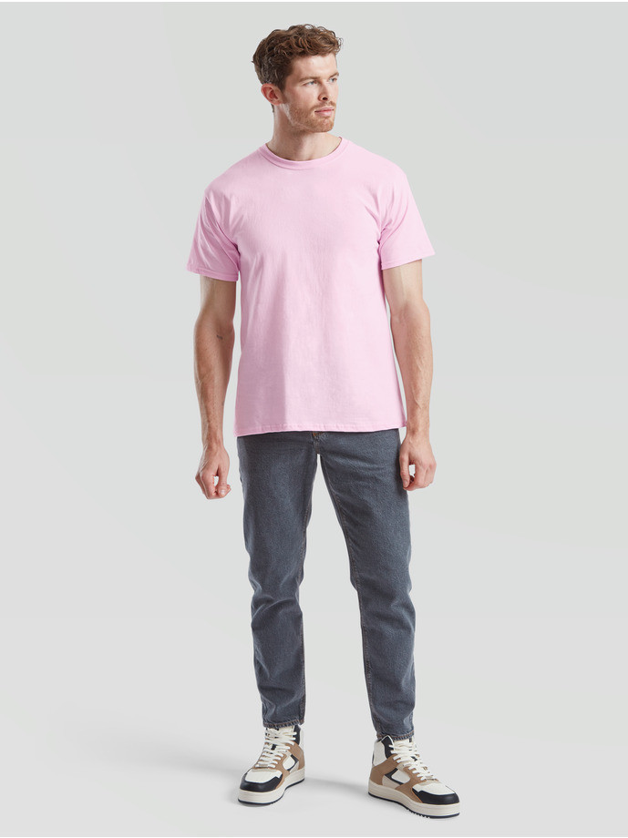 Pánske bavlnené tričko ružové bez potlače The Essential Tee: Kvalitné Unisex Tričko 165g | Fruitshop