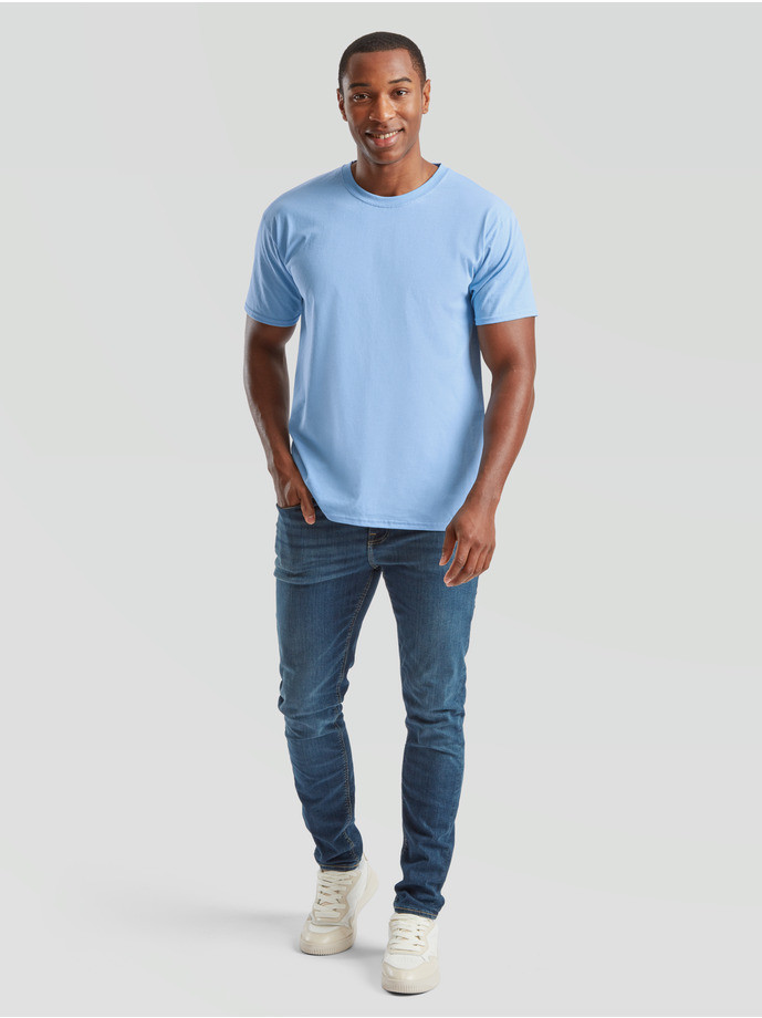 Pánske bavlnené tričko modré bez potlače The Essential Tee: Kvalitné Unisex Tričko 165g | Fruitshop